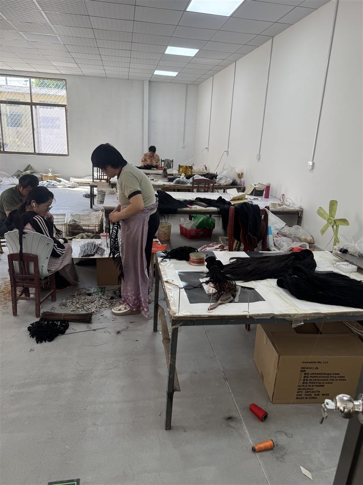 Hand-tied workshop with artisans at work